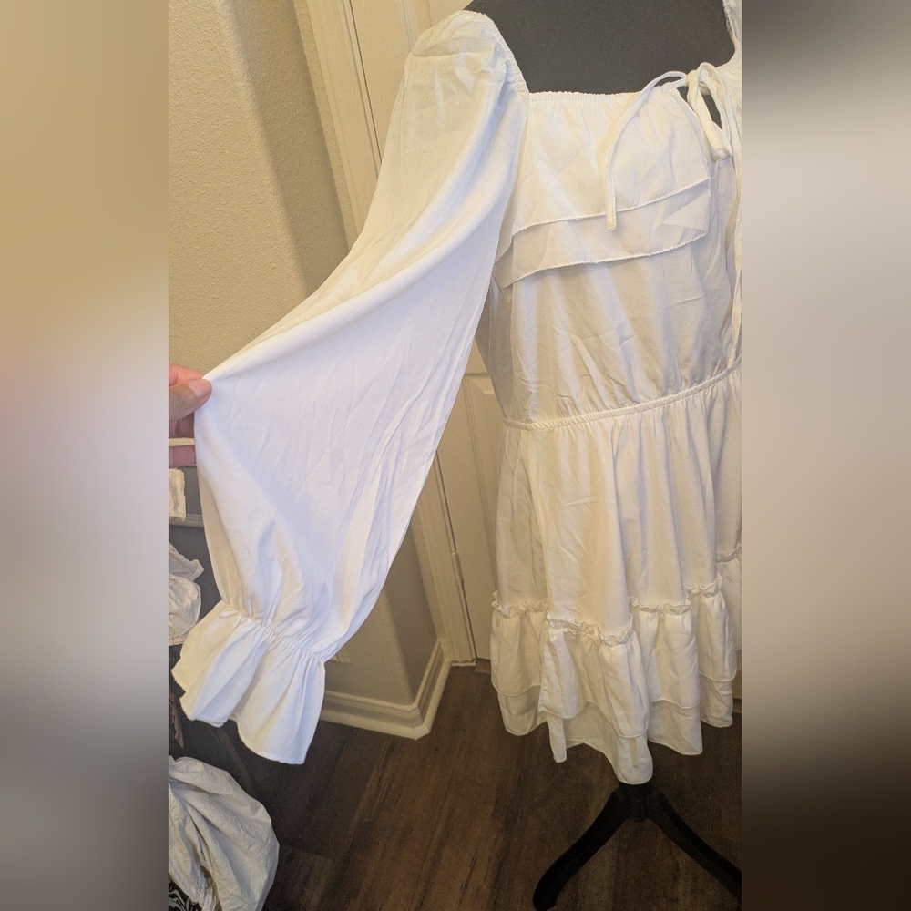Kirundo elegant white long-sleeve Dress NWT Boho - Picture 3 of 6